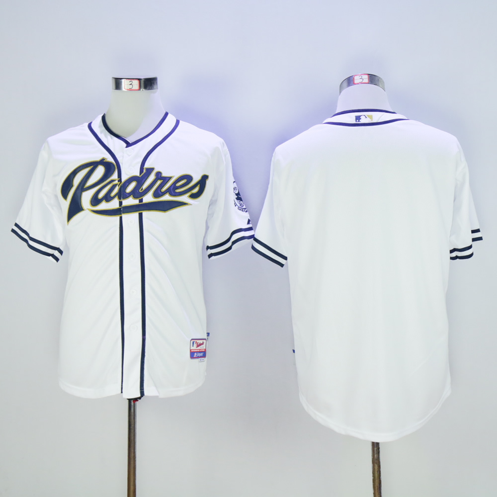 Men San Diego Padres Blank White MLB Jerseys